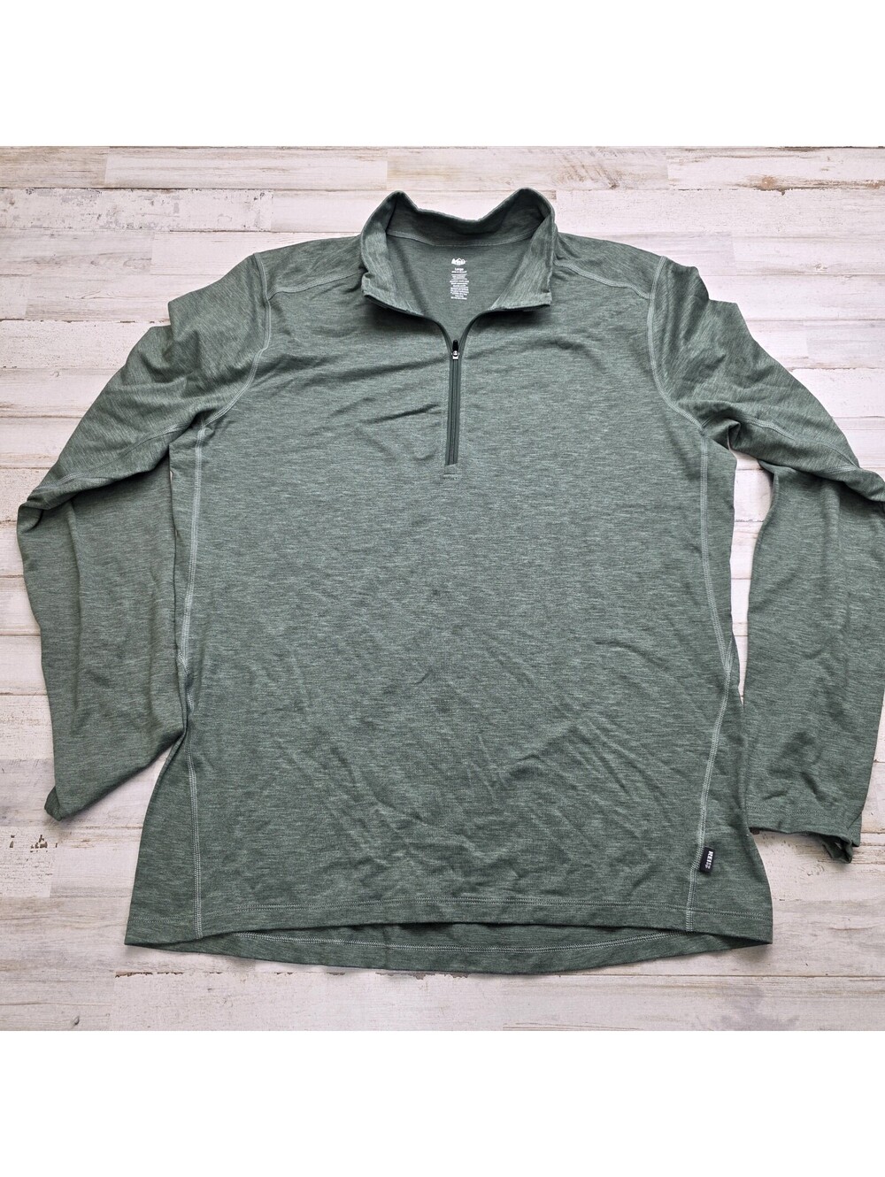 REI Co-op Pullover Mens L Green 1/4 Zip Lightweight Performance Jacket